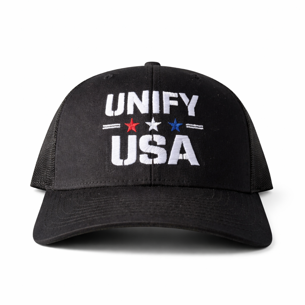 UNIFY USA official patriotic hat - front view - American pride cap