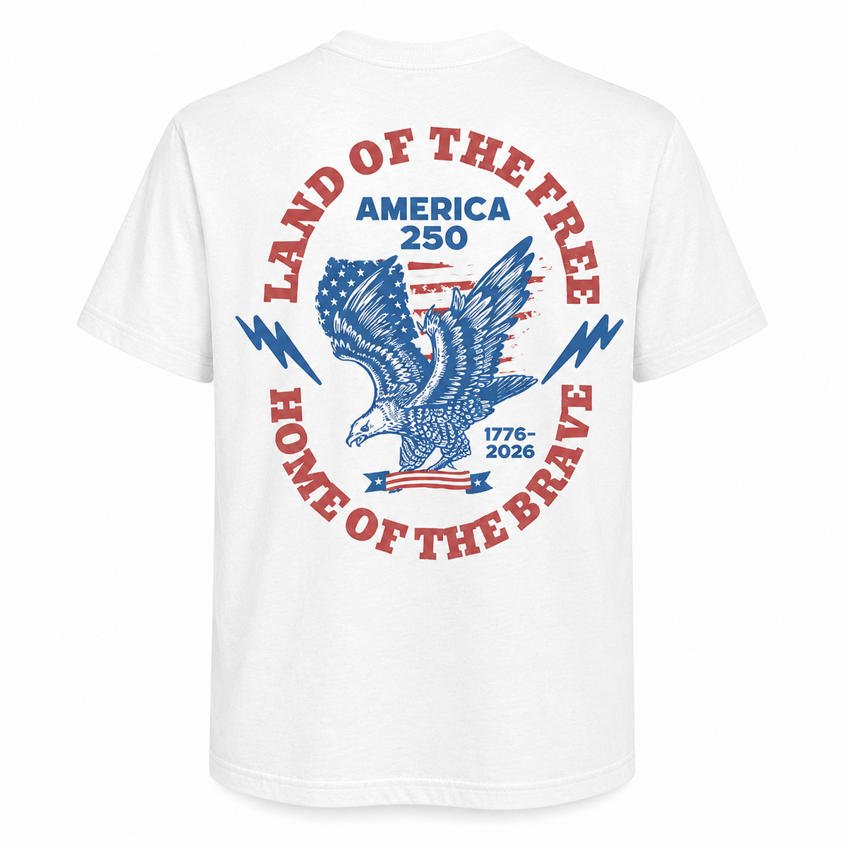 UNIFY USA America 250 tee white back eagle crest Land of the Free