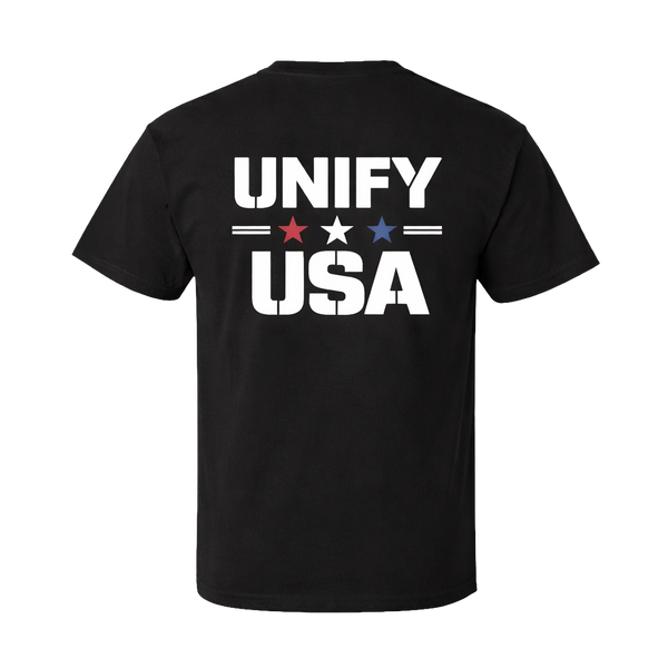 UNIFY USA t-shirt front view - unisex patriotic American graphic tee