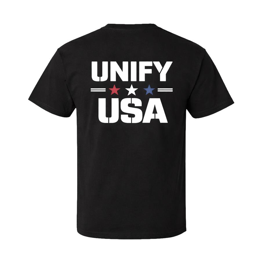 UNIFY USA t-shirt front view - unisex patriotic American graphic tee