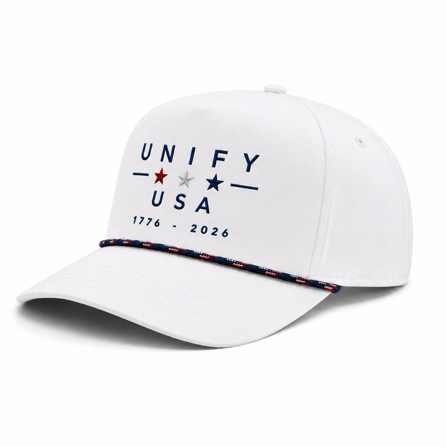 UNIFY USA America 250 rope hat white three quarter view