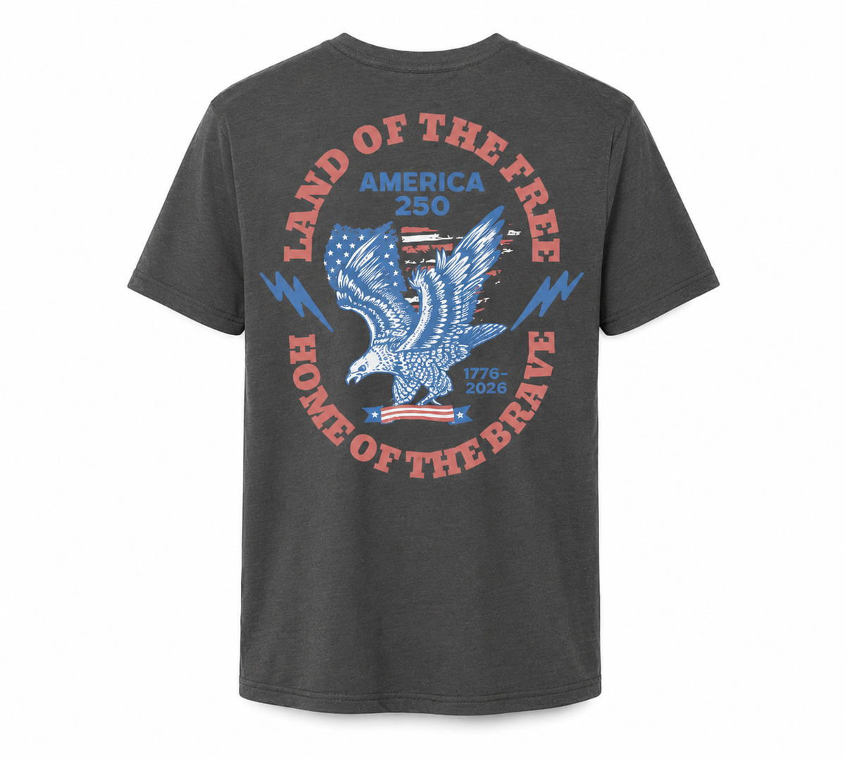 UNIFY USA America 250 tee charcoal back eagle crest