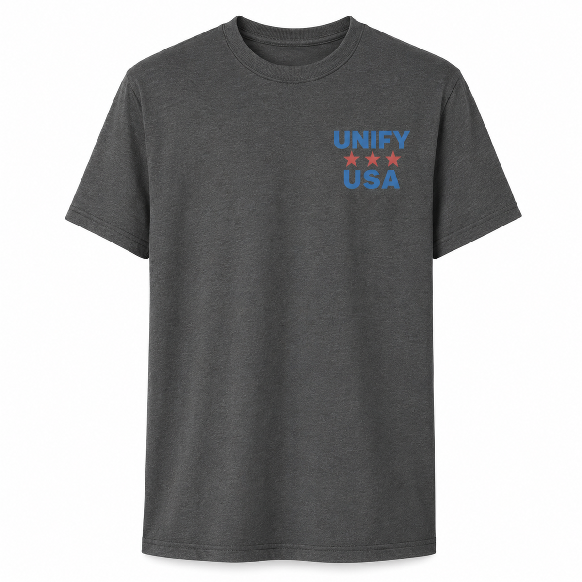 UNIFY USA America 250 tee charcoal front with chest logo